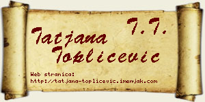 Tatjana Topličević vizit kartica